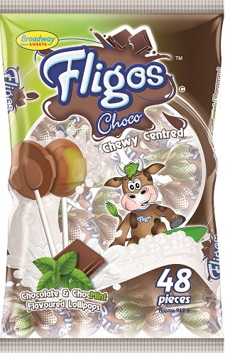 Fligos Lollipops Choc&Mint 48's Fligos Lollipops Choc&Mint 48's